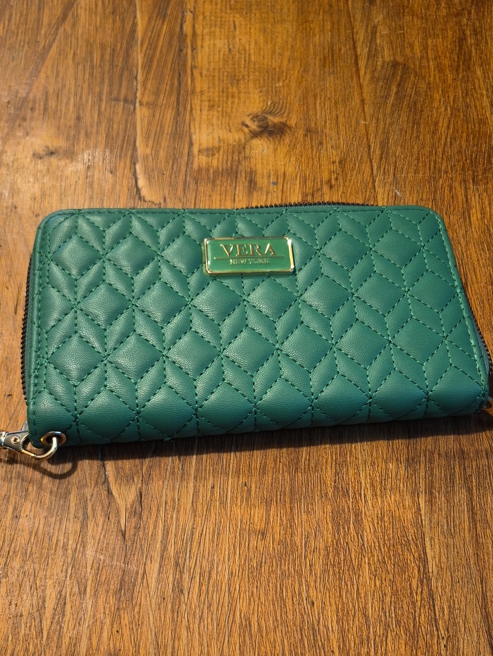 Vera Bradley Teal Quilted Zip Wallet